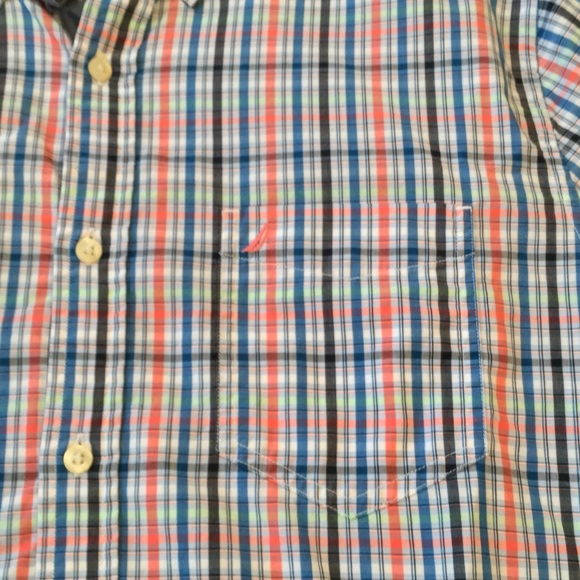 Nautica Short Sleeve Plaid Button Down Shirt Large - Picture 3 of 8